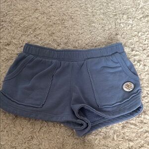 Hurley Blue Athletic Shorts Relaxed Fit Elastic Waistband